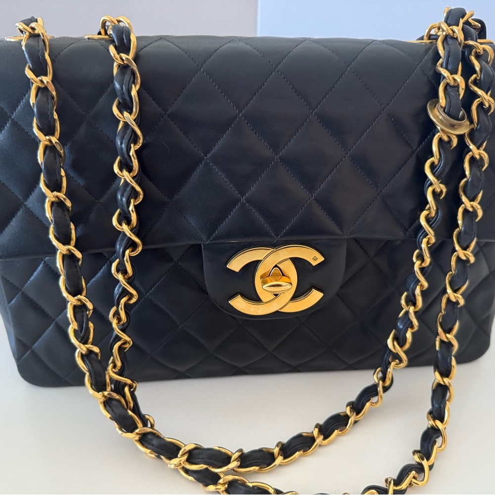 Vintage Chanel Maxi Black Classic Flap Bag